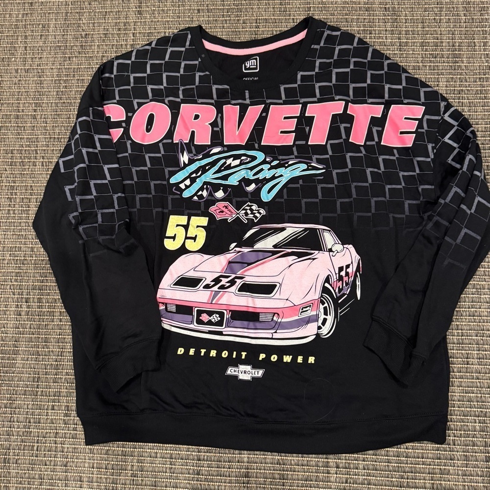 Hybrid Apparel Black and Pink Corvette Racing Sweatshirt
